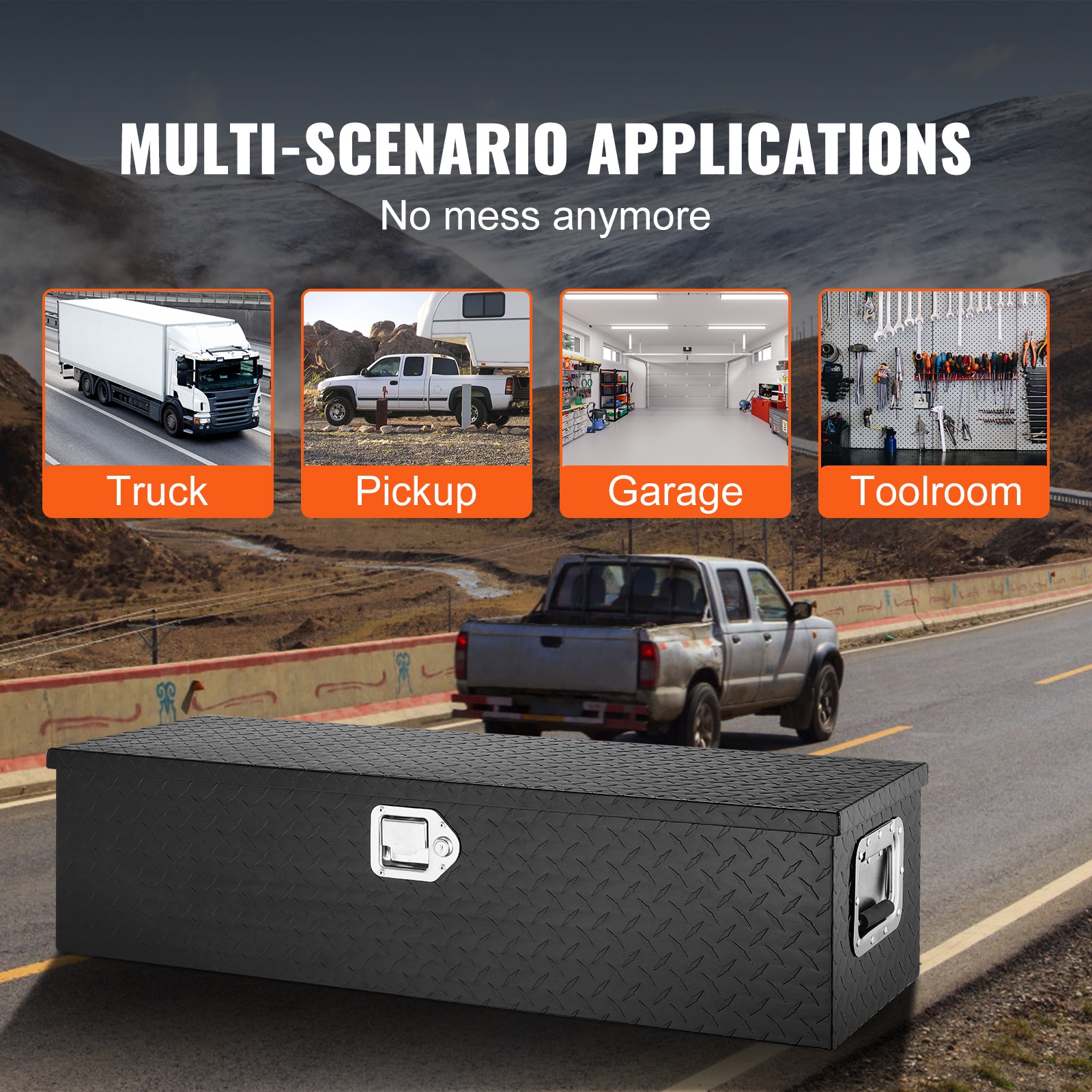 Heavy Duty Aluminum Truck Bed Tool Box With Side Handle And Lock_voghion.com